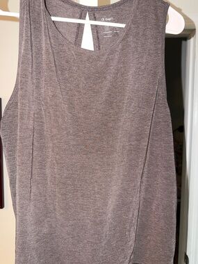 GAP Heathered Taupe Scoop Neck Tank